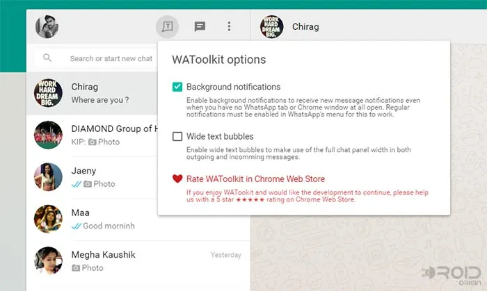 Mirror WhatsApp using WAToolkit