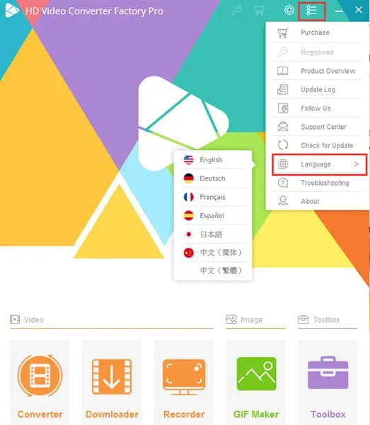 WonderFox HD Video Converter Factory Pro - User Interface