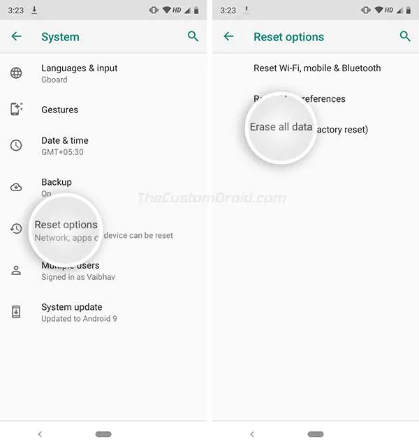 Hard Reset Xiaomi Mi A3 - Reset Options in Phone Settings