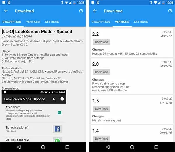 Xposed Framework on Nougat - Downloading and installing Xposed Modules