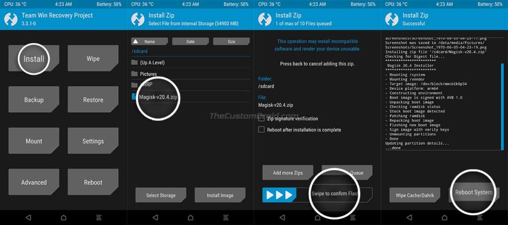 Flash Magisk via TWRP to Root Nexus 6P