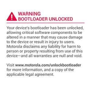 Moto Bootloader Unlocked Warning