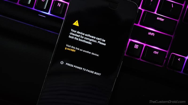 LG Nexus 5X Unlocked Bootloader Warning Message