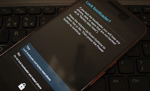 Nexus 6P Lock bootloader warning
