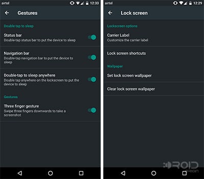 Chroma ROM Review Gestures and Lock screen