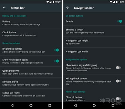 Chroma ROM Review Status bar and Navbar