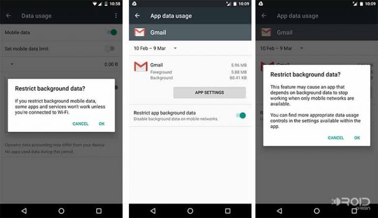 Reduce Data Usage on Android Restrict Background Data