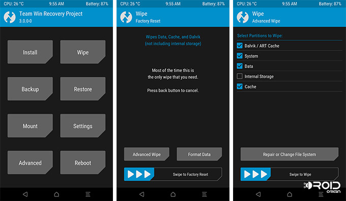 Install Custom ROM TWRP Wipe