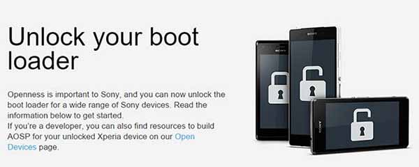 Unlock Bootloader on Xperia official unlock tool