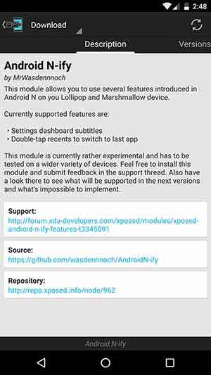 Android N-ify Xposed Module Screenshot