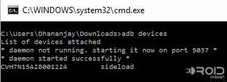 adb devices sideload mode