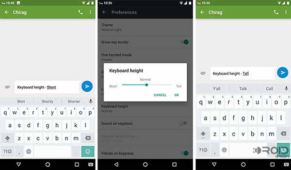 Google Keyboard 5.0 Keyboard Height Settings