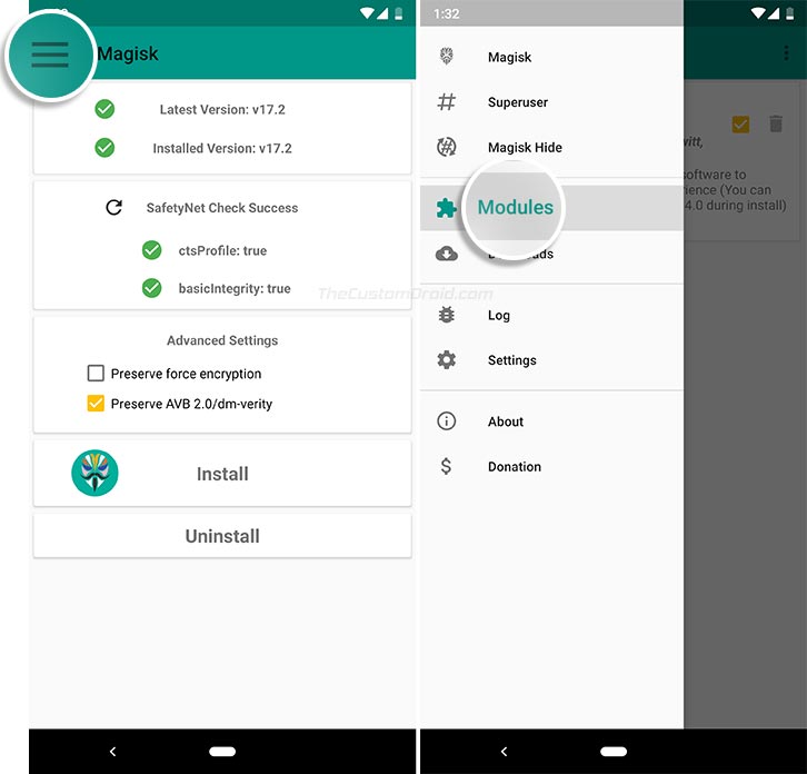Install ViPER4Android on Android Nougat - Go to Modules in Magisk Manager