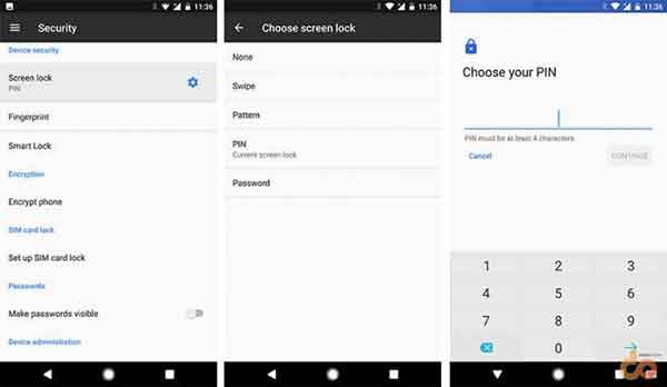 Secure Android Devices - Set a screen lock