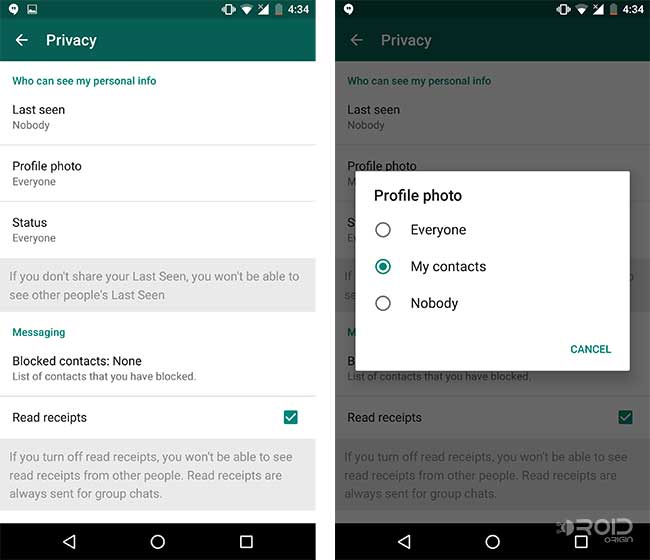 WhatsApp Privacy Settings Last Seen and Status