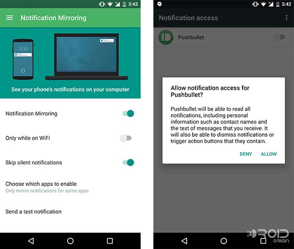 Mirror WhatsApp notifications using Pushbullet