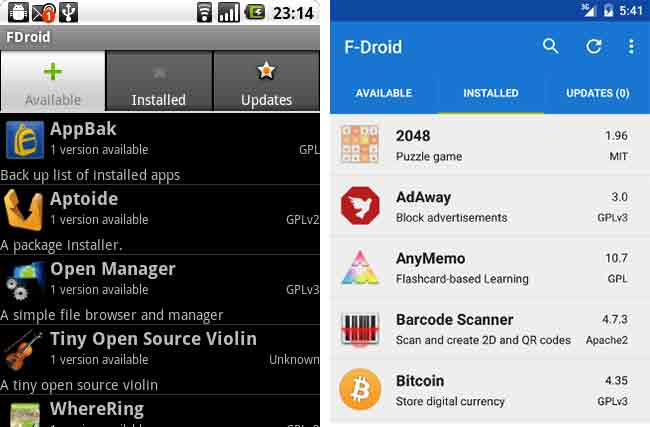 F-Droid app updated UI