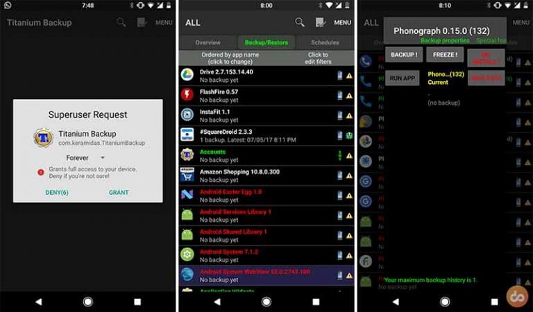 Backup Android apps and data using Titanium Backup