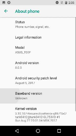 Install Android Oreo ROM on Asus Zenfone 5 - Screenshot