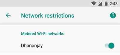 Set Metered WiFi Network