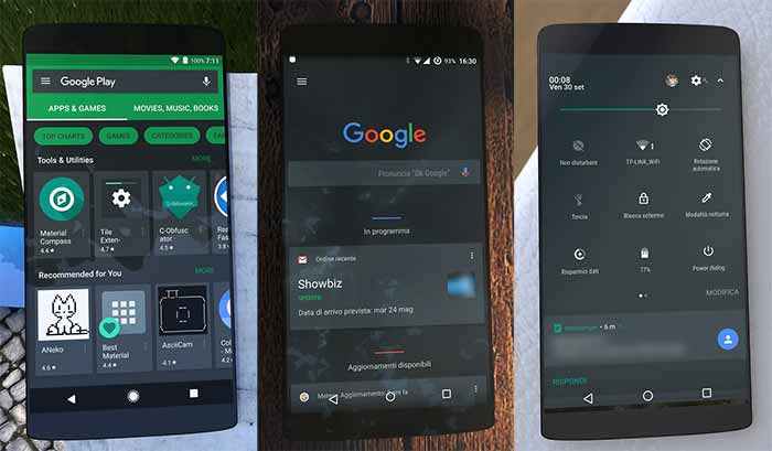 List of Android Oreo Substratum Themes - Stock Dark Substratum Theme