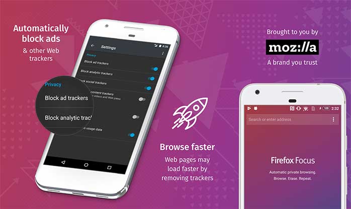Best Secure Android Browsers - Firefox Focus