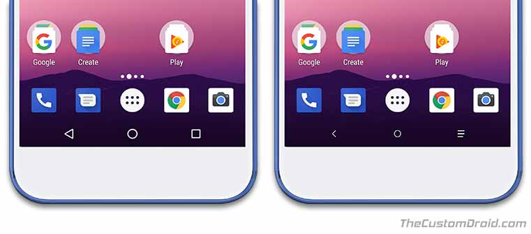 Custom Android Oreo NavBar - Before and After