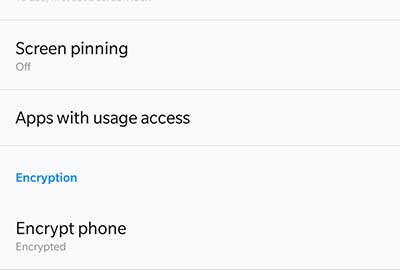 Decrypt OnePlus 5 and Disable Forced Encryption - Before Encryption (Settings > Security & fingerprint)