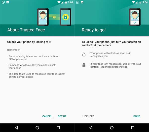 Face ID feature on Android - Set Trusted face