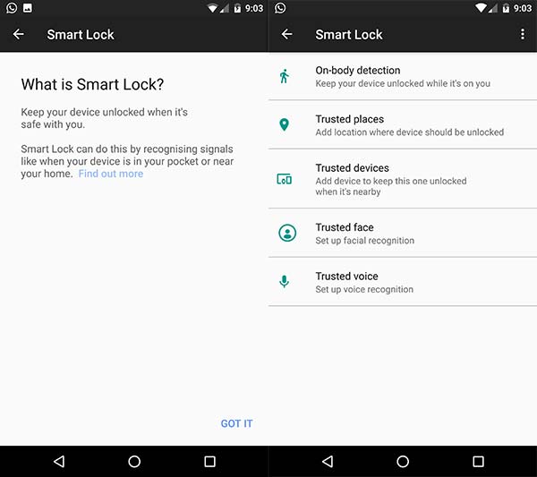 Face ID feature on Android - Enable Smart lock