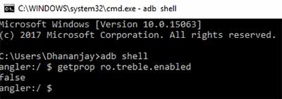 Find If Project Treble Supports Your Android Oreo Device - ADB Shell on PC