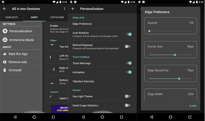 Get iPhone-like Swipe to Go Gesture on Android - Hide Home Gestures