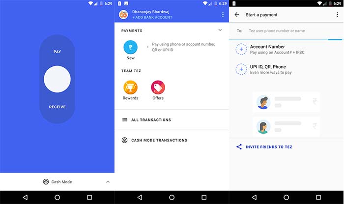 Google Tez - Cash Mode and Payments