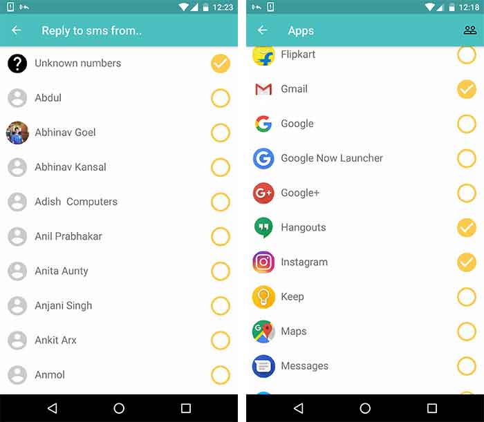 Автоответчик на сообщения в WhatsApp и других приложениях - приложение Can't Talk, снимок экрана 3