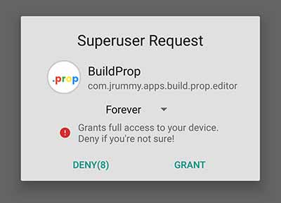 How to Enable Multi User Support on Any Android - Grant Root permissions to BuildProp Editor