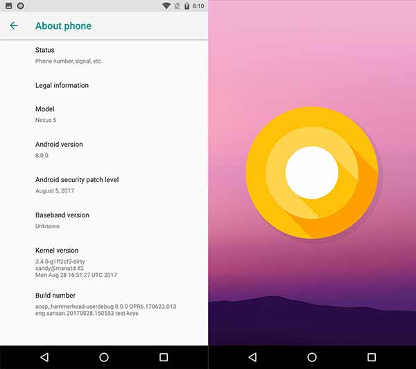 How to Install Android Oreo AOSP ROM on Nexus 5 - Screenshots