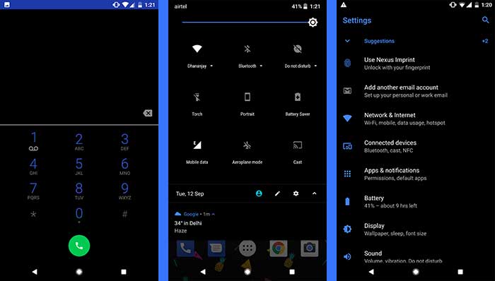 Install Custom Themes on Android Oreo without Root - Sai Android Oreo Black Theme