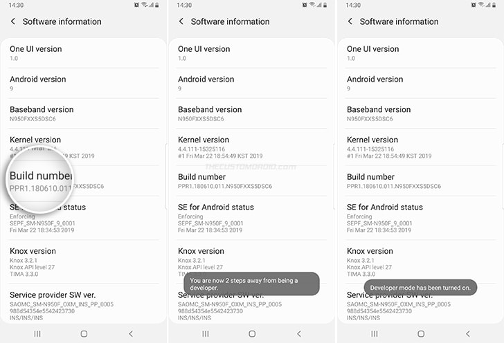 Enable Developer Options on Galaxy Note 8