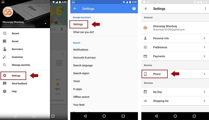 Disable Google Assistant - Turn off Assistant toggle