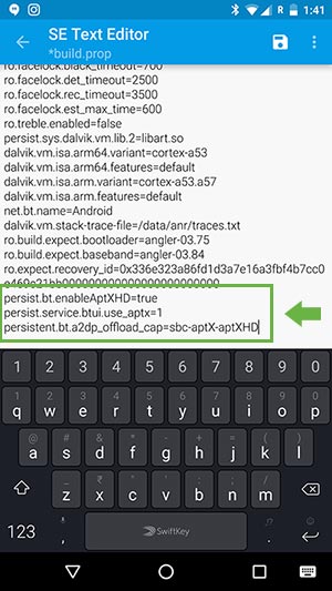 Включение aptX и aptX HD в Oreo Open Beta 25/16 - добавление флагов в Build.prop