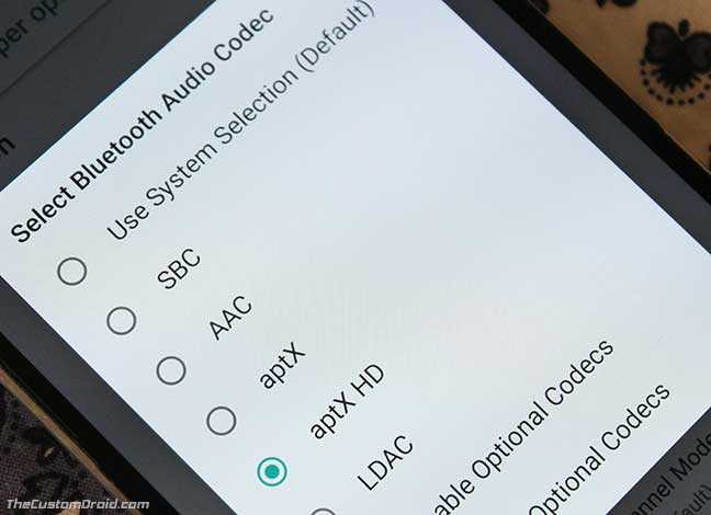 Включение aptX и aptX HD в открытой бета-версии Oreo 25/16