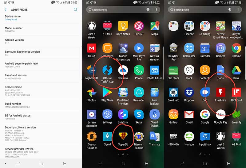 Snapdragon Galaxy Note 8 running pre-rooted Nougat ROM