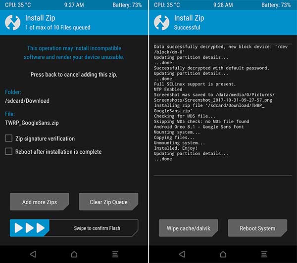 Install Google Product Sans Font - TWRP Installation