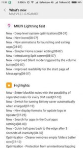 Xiaomi Mi 6 MIUI 9 Stable ROM - Changelog