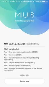 Xiaomi Mi 6 MIUI 9 Stable ROM - OTA Notification