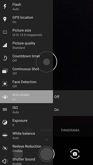 Paranoid Android 7.3.1 - режим Anti-Shake в приложении Camera