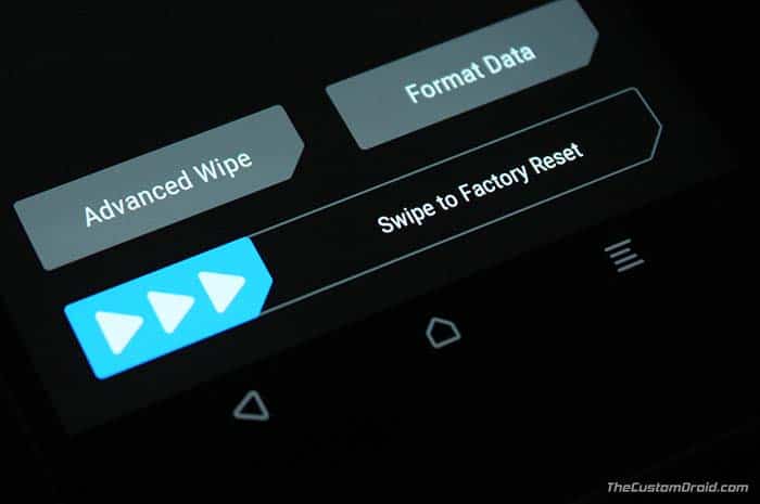 TWRP - Swipe to Factory Reset
