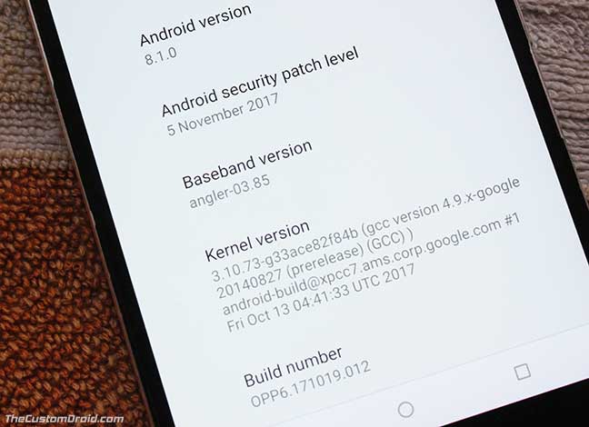 How to Install Android 8.1 Developer Preview 2 (OPP6.171019.012)