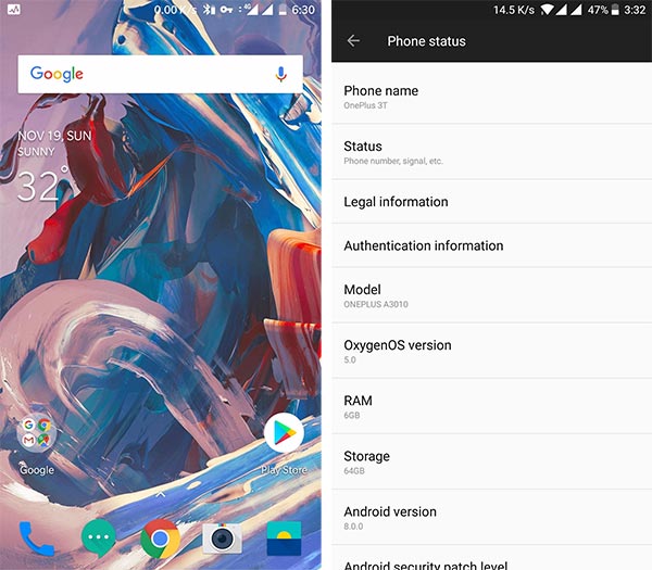 Install OxygenOS 5.0 Update on OnePlus 3 and 3T - Screenshots