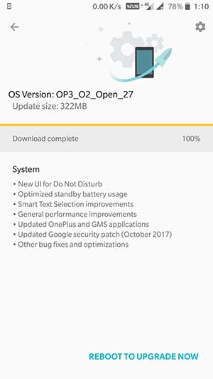 Install OxygenOS Open Beta 27/18 - OTA Update Notification